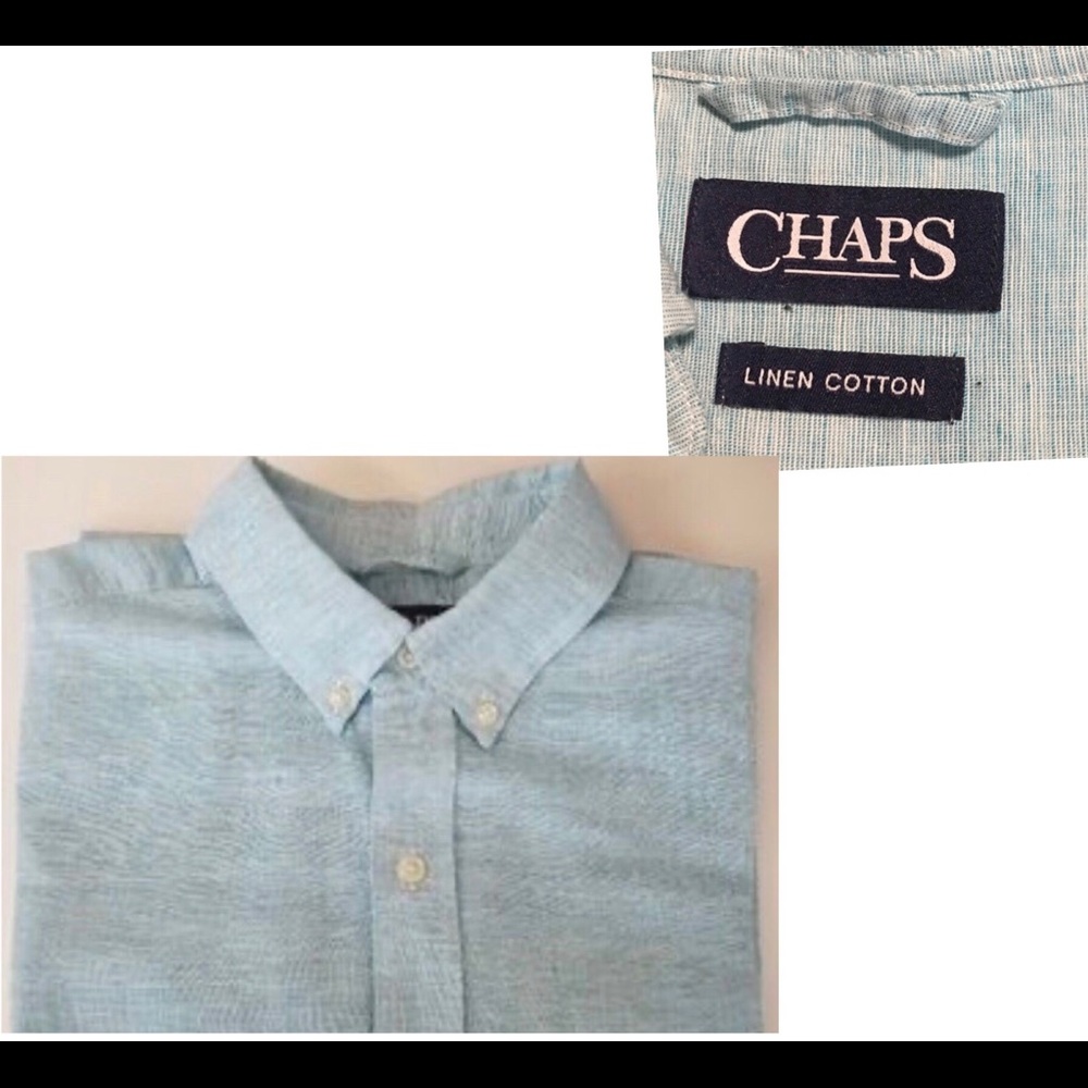 SHIRT CHAPS Ralph Lauren 2X LINEN & COTTON VARIEGATED GREEN